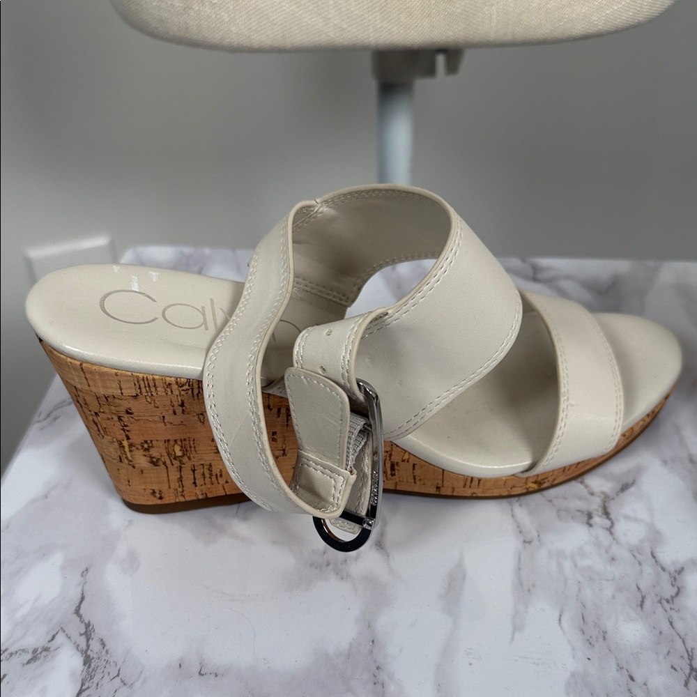 Calvin Klein Women's Cream Sandals - Picture 7 of 13